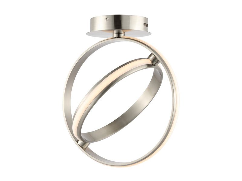 Nicole 2-Light Modern Minimalist Aluminum Ring Integrated LED Semi Flush Mount