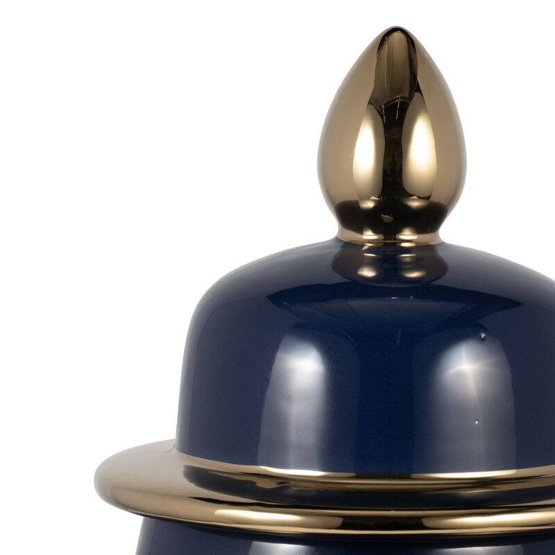 Cer, 24" Temple Jar, Navy/gold image number 2