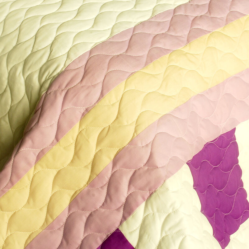 Full Queen Angels Walk on Through 3 Piece Patchwork Quilt Bedding Set image number 2
