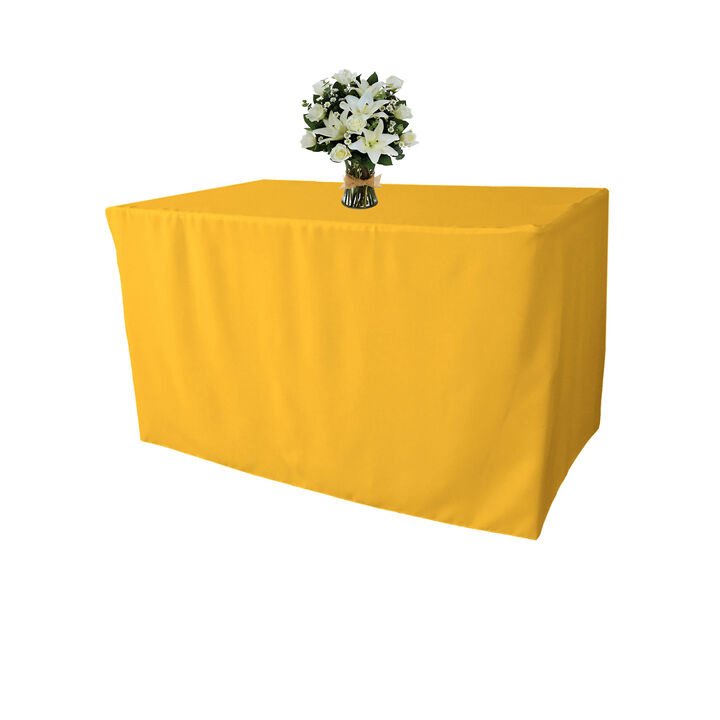 48 x 24 Inch Fitted Tablecloth Polyester Poplin for Banquet & Display Tables