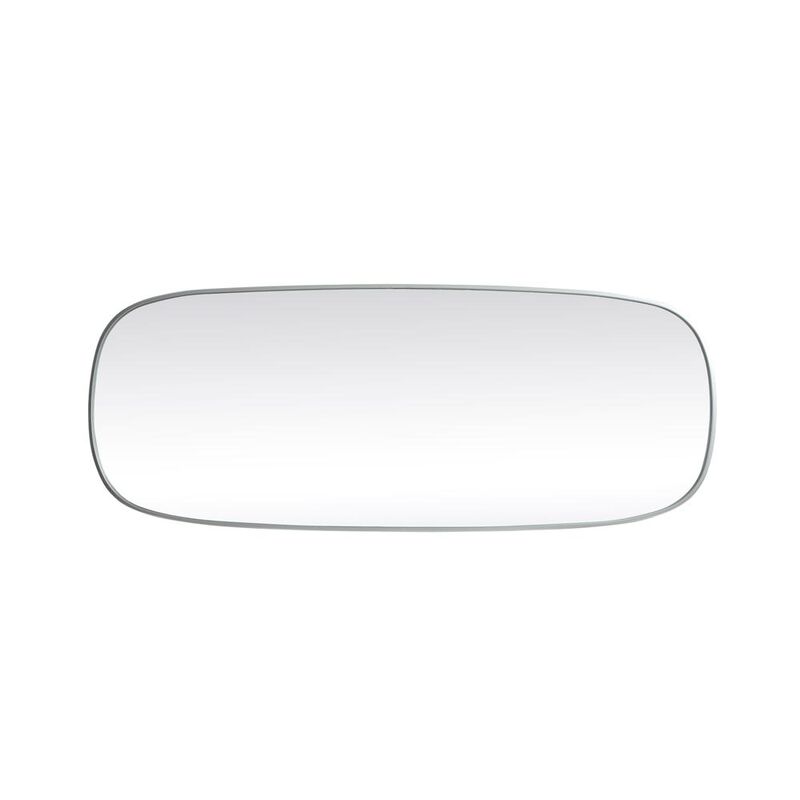 Elegant Decor Metal Frame Oval Mirror 24x60 Inch in Silver