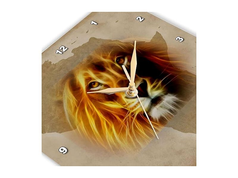 King Jungle Lion Africa Map Wall Clock 15 Inch Home Decor image number 3