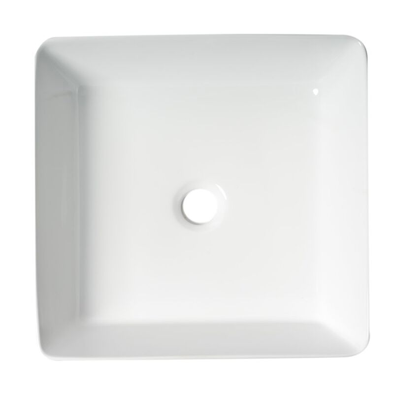 ALFI brand White 16 Modern Square Above Mount Ceramic Sink