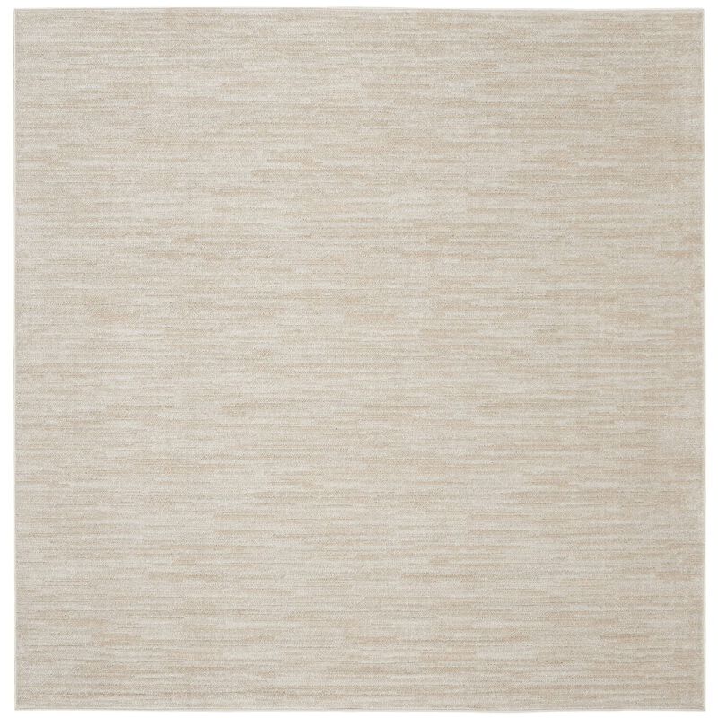 Nourison Essentials Indoor/Outdoor Ivory Beige 9 x Square Area Rug, Easy Cleaning, Non Shedding, Bed Room, Living Room, Dining