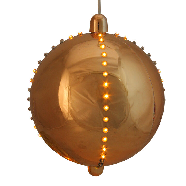 Copper Gold LED Lighted Cascading Sphere Christmas Ball Ornament 7.5" (190mm)