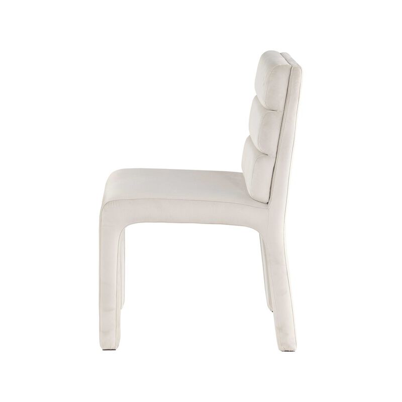 Meridian Furniture Kai Cream Velvet Dining Chair, Set of 2
