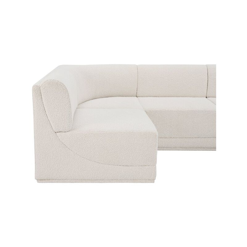 Meridian Furniture Ollie Cream Boucle Fabric Modular Sectional