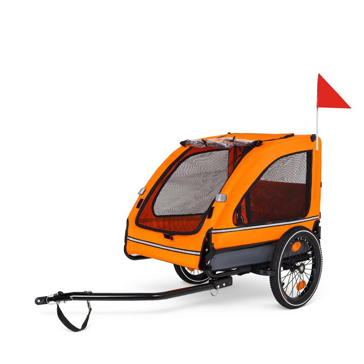88LB Capacity Pet Bike Trailer for Small and Medium Dogs &ndash; Foldable, Non-Slip & Safe