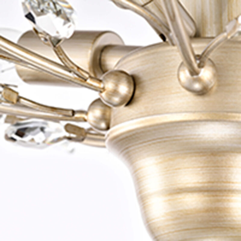 Grace 4-light Brushed Champagne Silver Crystal Leaves Flush Mount image number 5
