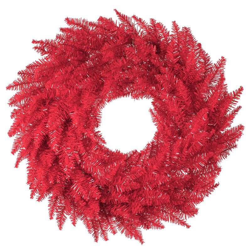 Vickerman 24" Red Fir Artificial Christmas Wreath, Unlit - Faux Christmas Wreath - Indoor Seasonal Home Decor image number 0
