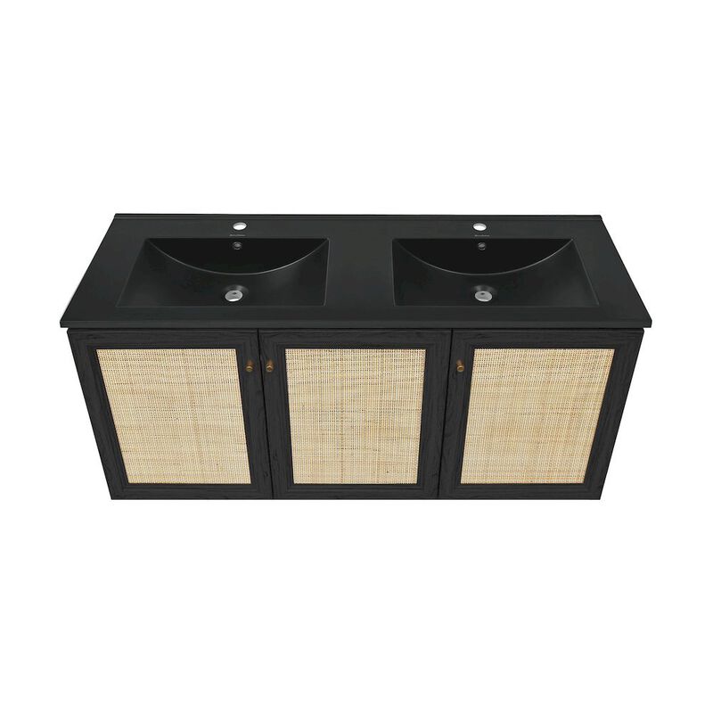 Classe 48" Wall-Mounted Bathroom Vanity with Double Basin Sink Top image number 2