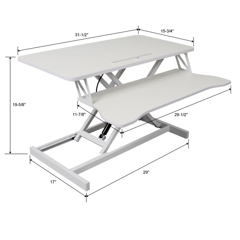 GOODSILO Ergonomic Adjustable Height Standing Desk Converter with Keyboard Tray for Home Office Workstations and Computer Monitors image number 2