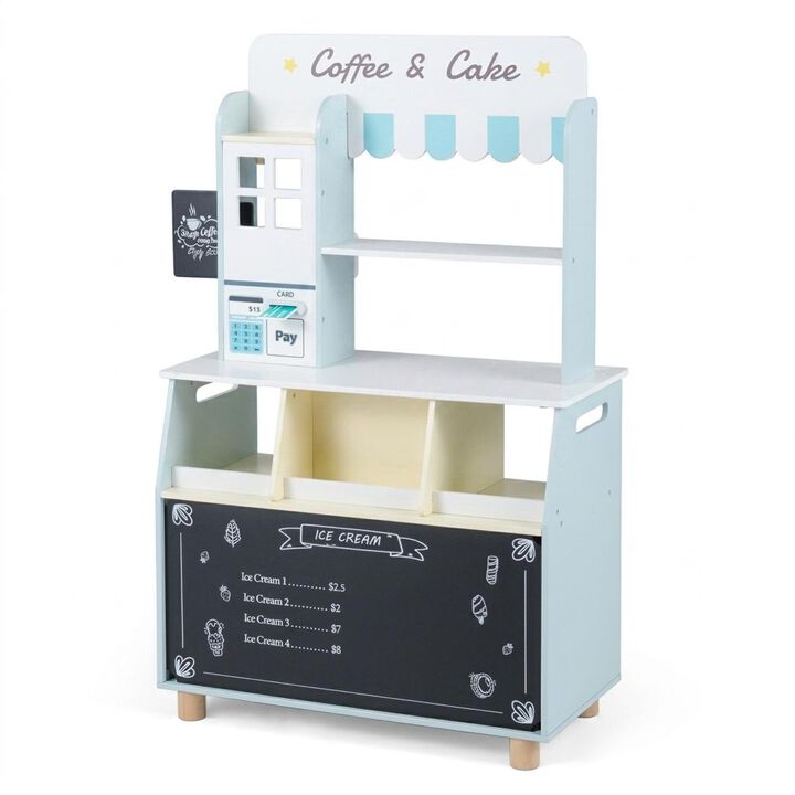 Kids Pretend Ice Cream Shop Set with 27 Accessories and Machine