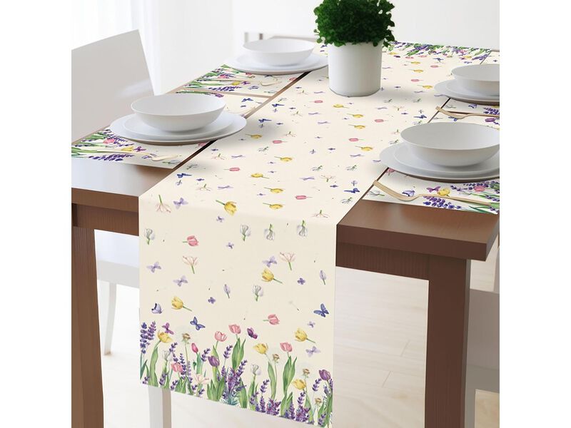Spring Table Runner and Placemats Tulip Table Runner Placemats Set image number 1