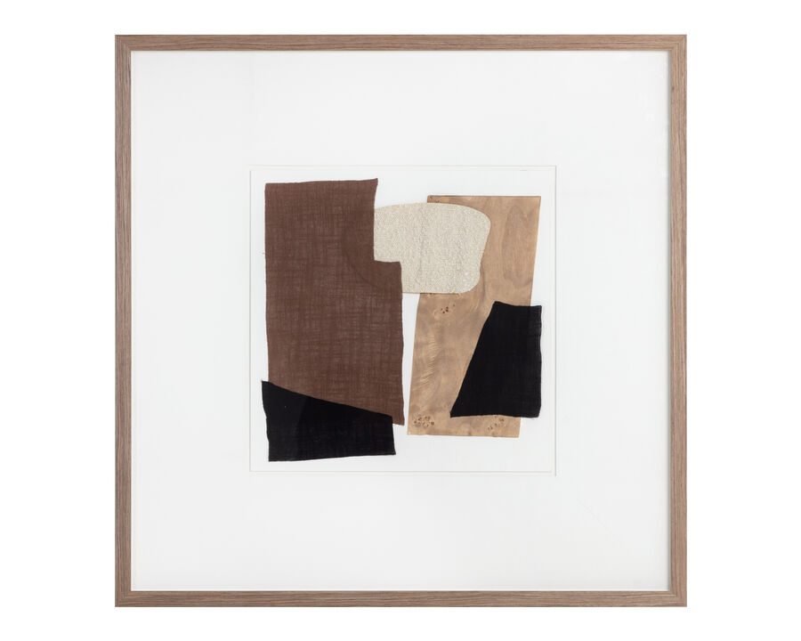 Household Rhythm I - 40" X 40" - Medium Brown Frame