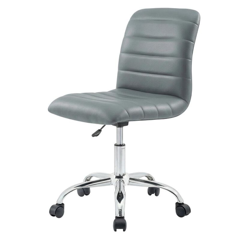 Vinyl Mid Back Office Chair with Armless Design and 18 lb Weight image number 1