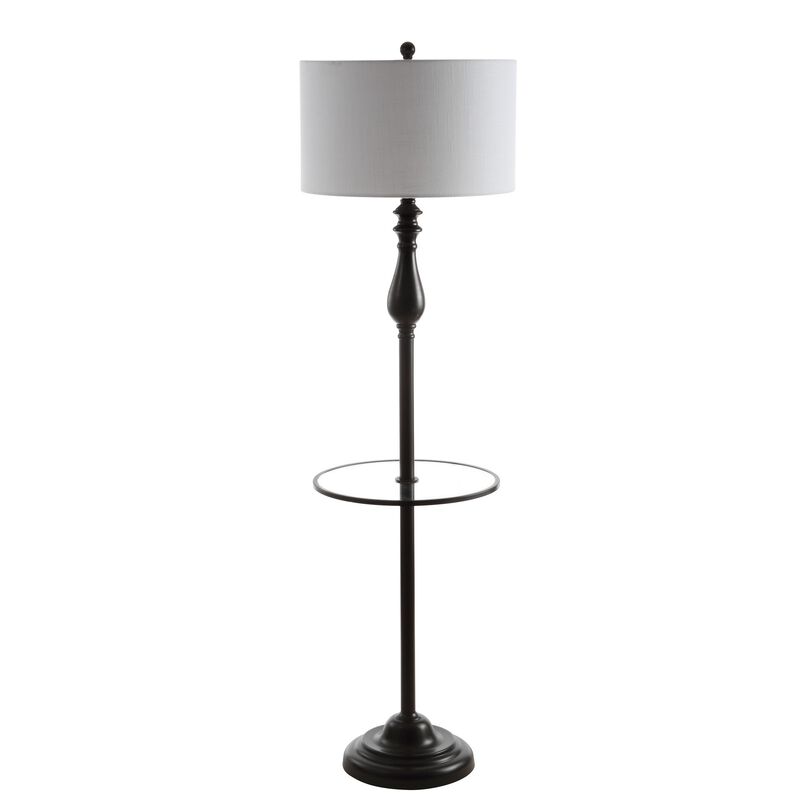 Laine 60" Metal/Glass LED Side Table and Floor Lamp, Oil Rubbed Bronze