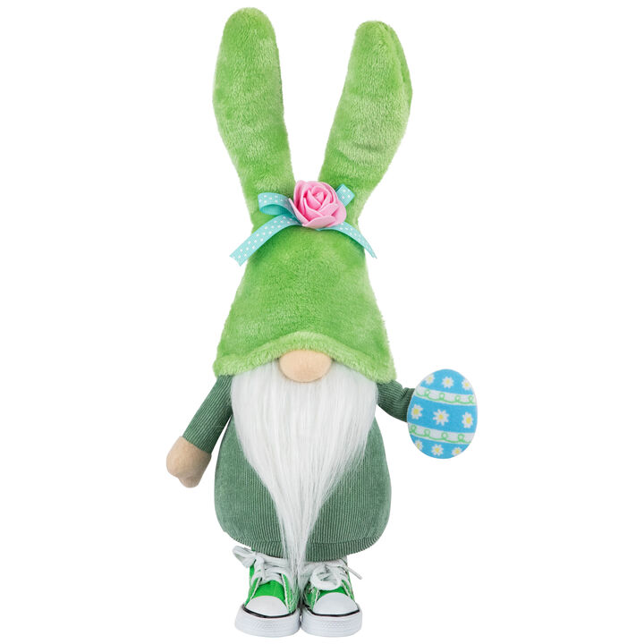 Gnome with Bunny Ears Easter Figure - 15" - Green and White