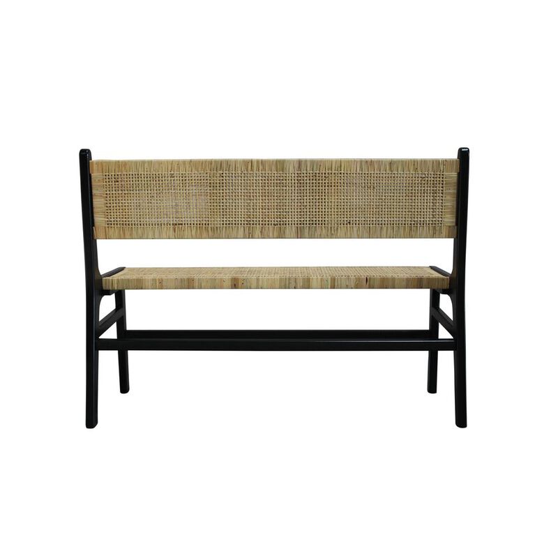 Carolina Chair & Table Leana Rattan Bench - Black