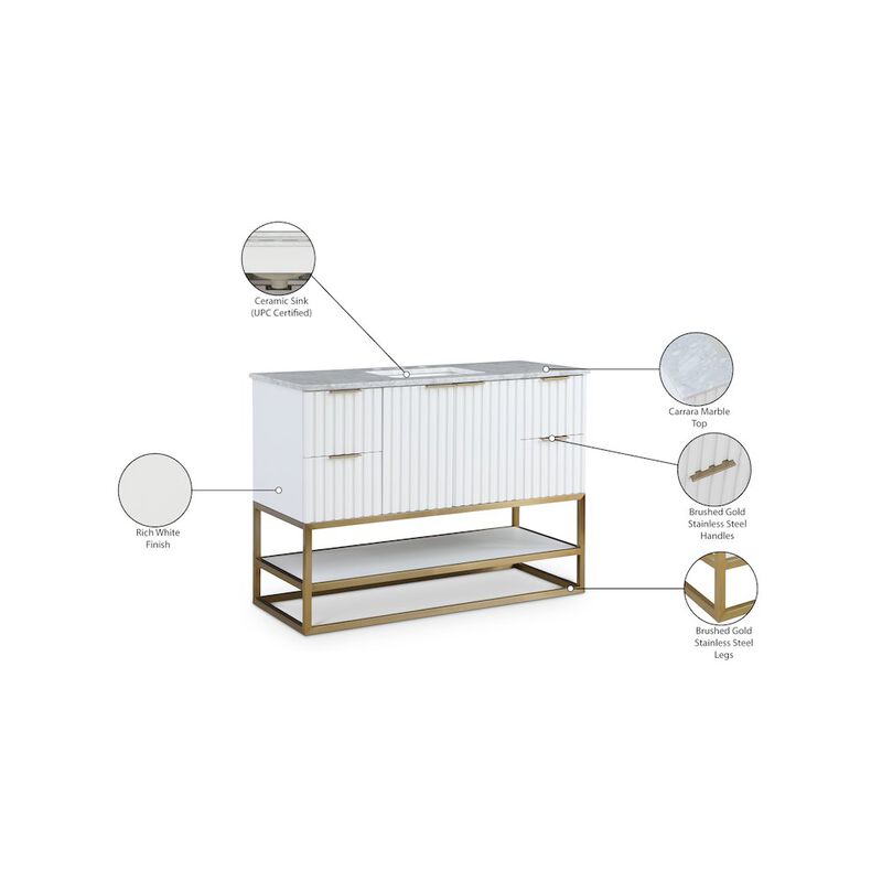 Meridian Furniture Monad White Bathroom Vanity