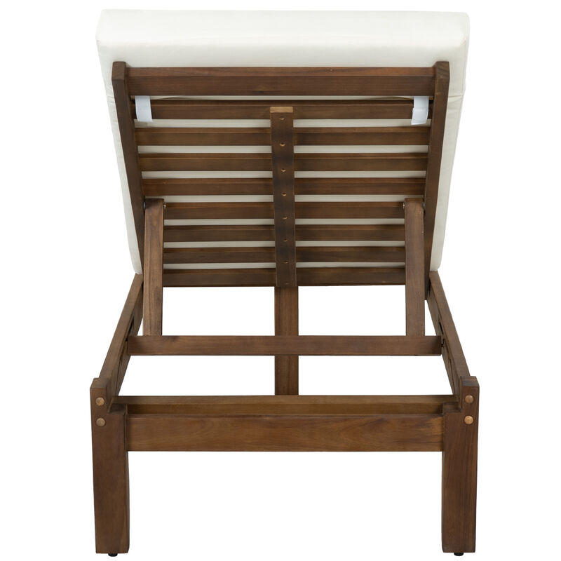 Zopso Solid Acacia Wood Outdoor Chaise Lounge Chair image number 3