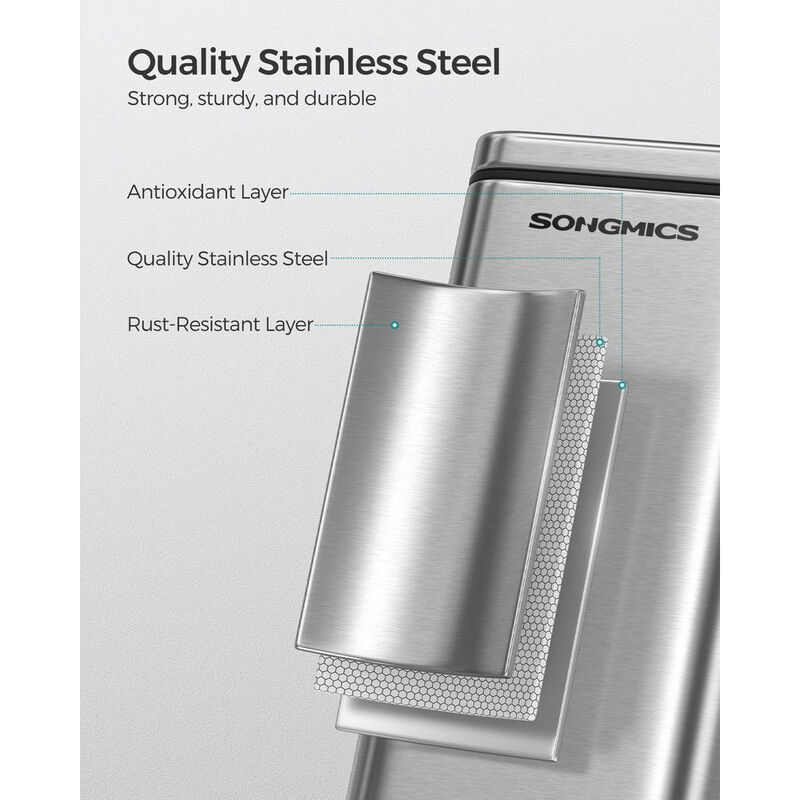 Small Garbage Can with Lid &ndash; 2.6-Gallon Capacity, Great for Bathrooms, Apartments, or Corner Spaces