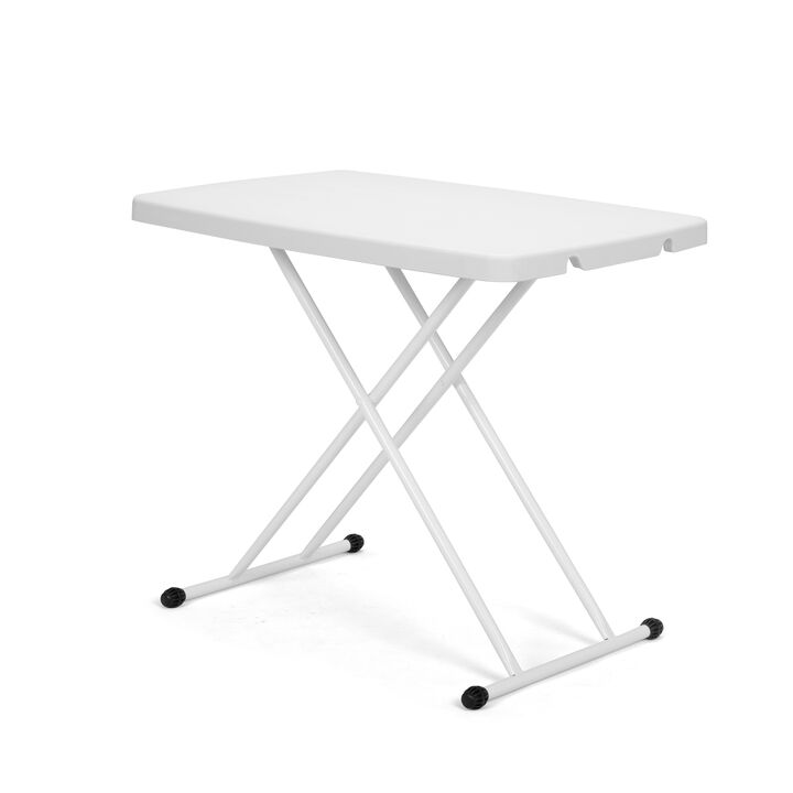 Folding Height-Adjustable Desk with X-crossed Feet for Portable Business or Home Use