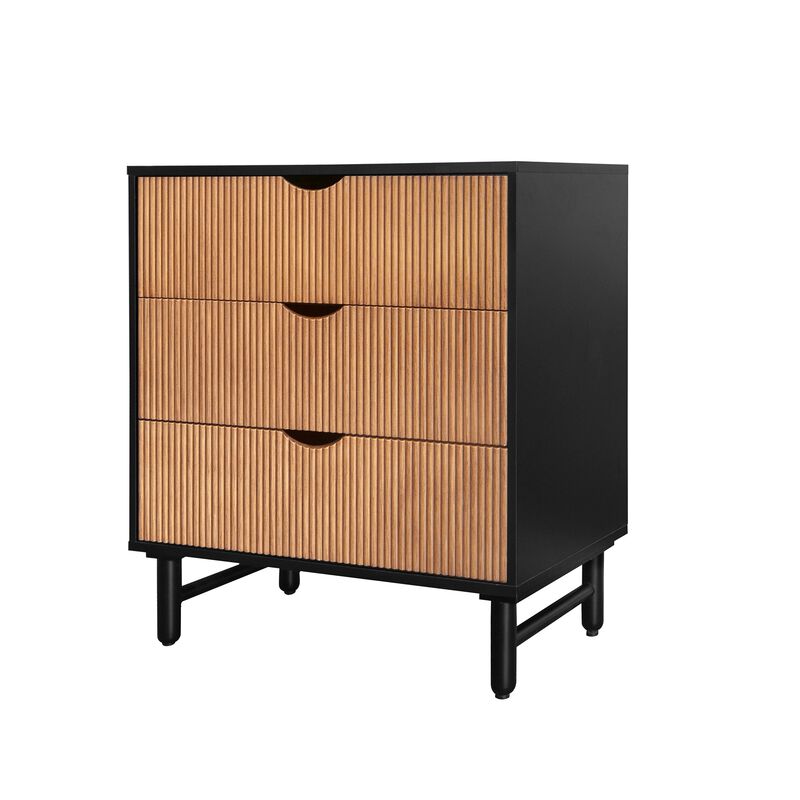 MONDAWE 3 Drawer Cabinet,handle-free Cabinet Suitable for Bedroom, Living Room, Study, Dining Room