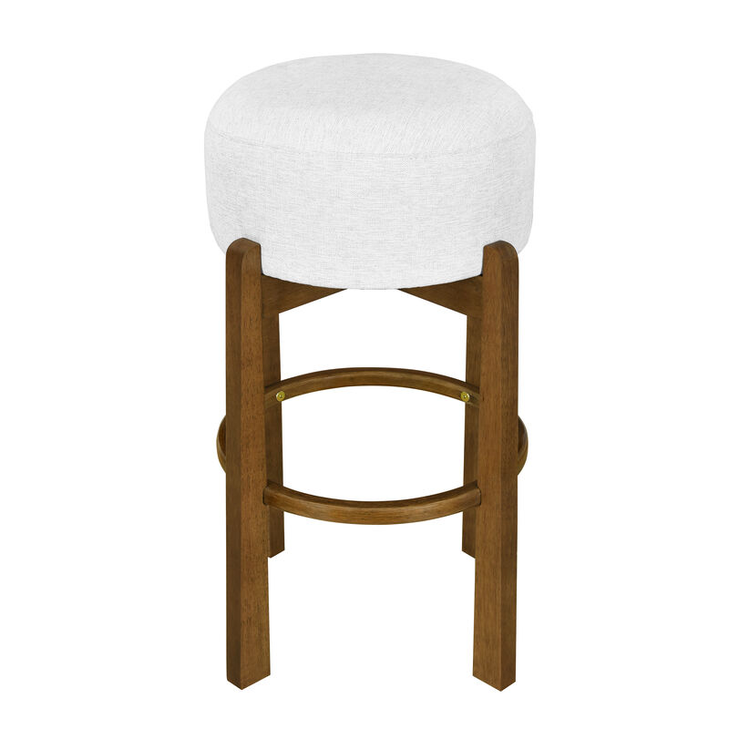 Christopher Knight Home Boylan Rubberwood Round Upholstered Barstools (Set of 4) image number 4