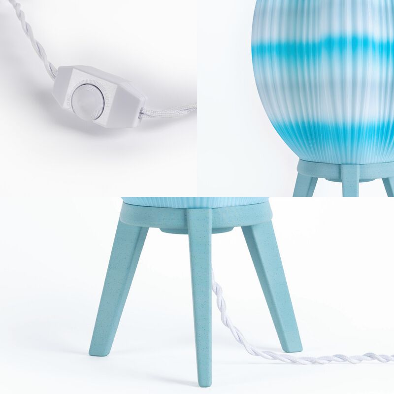 Wavy Modern Contemporary Plant-Based PLA 3D Printed Dimmable LED Table Lamp
