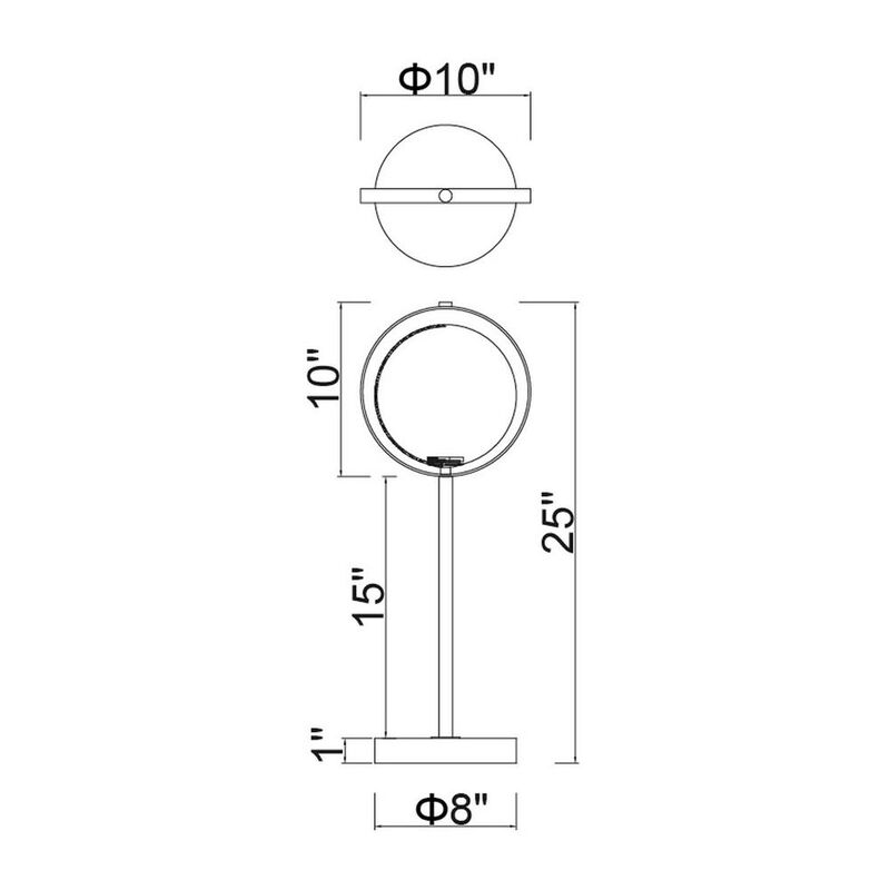 CWI Lighting Da Vinci 1 Light Table Lamp With Brass Finish