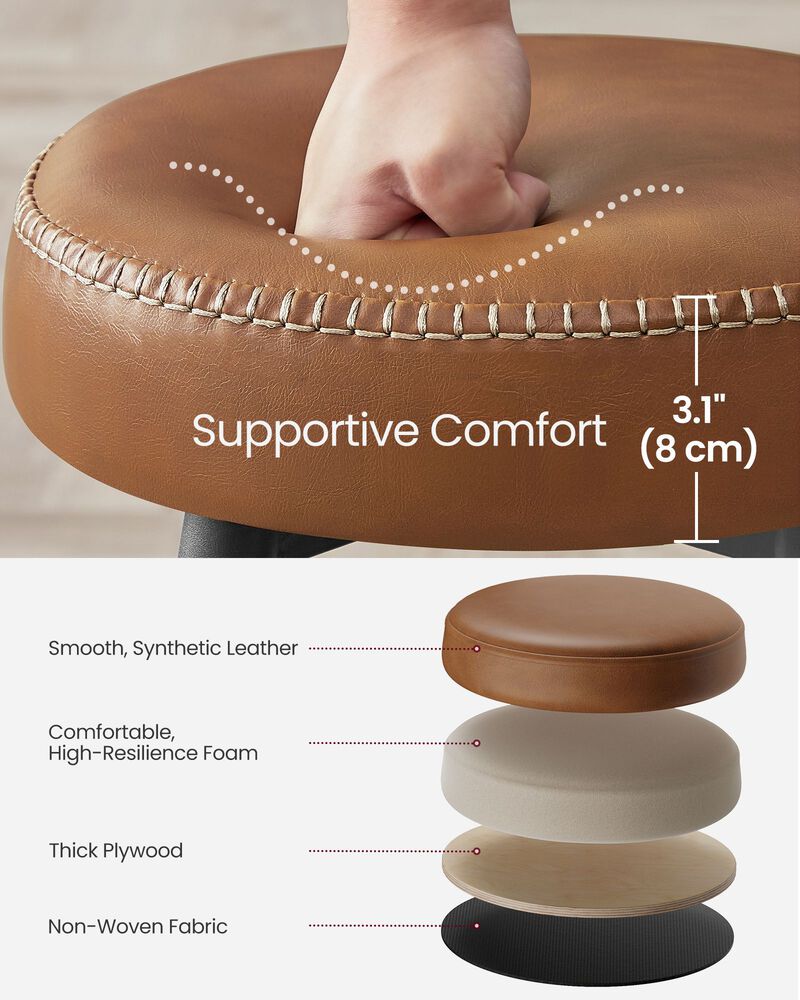 Set of 2 Bar Stools &ndash; Sleek and Comfortable Seating for Home Bar or Kitchen Island