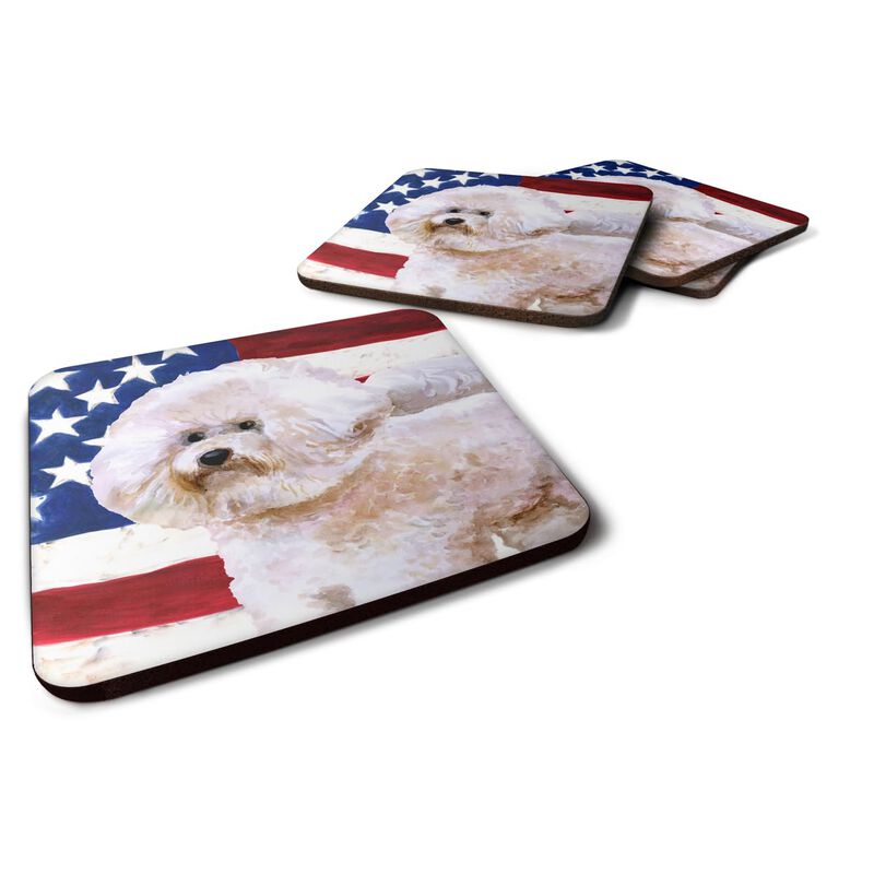 Caroline's Treasures Bichon Frise #2 Patriotic Decorative coasters, Multicolor