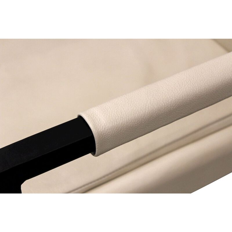 Wendy Arm Chair in Ivory Leather 2-Piece Set