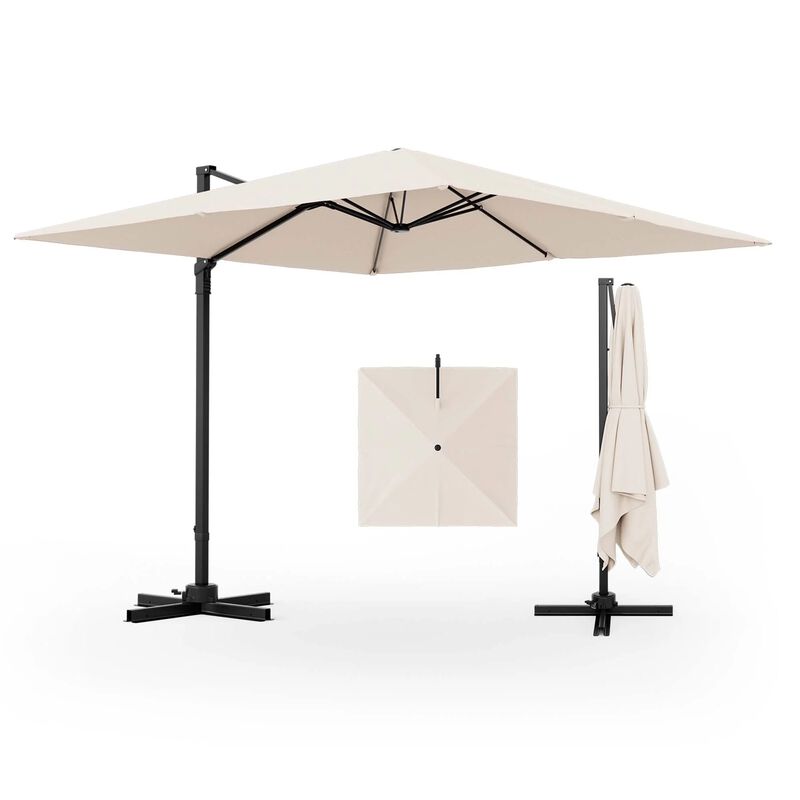 Mondawe 9.5 Feet Square Patio Cantilever Umbrella with 360° Rotation