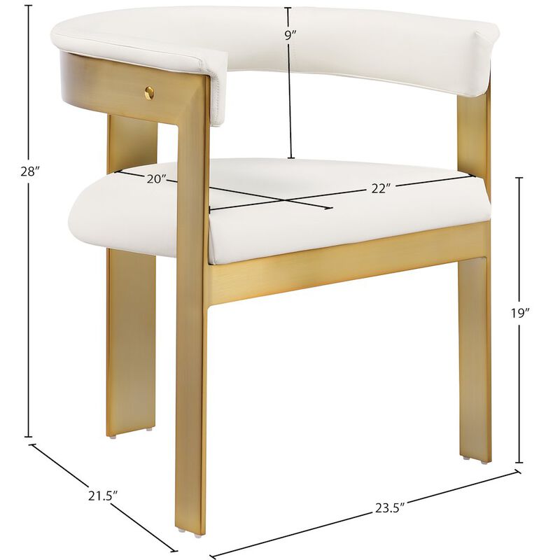 Meridian Furniture Romeo Cream Vegan Leather Dining Chair, Set of 2