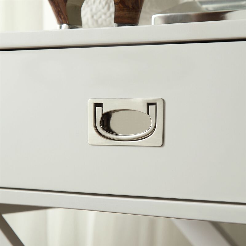 Hivvago White Modern Bedroom Decor 1-Drawer Bedside Table Nightstand End Table