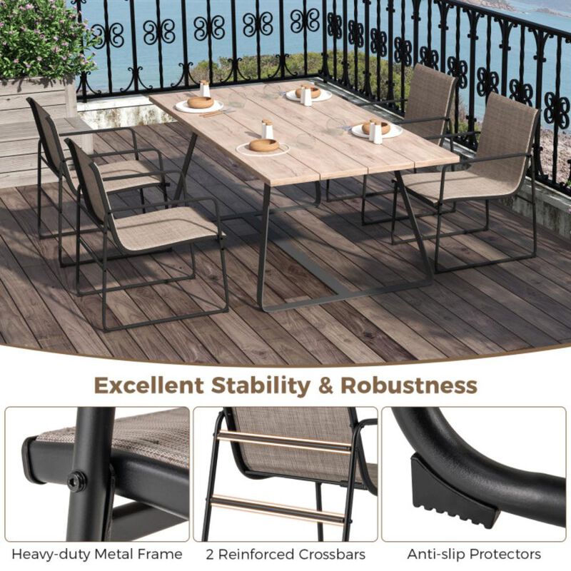 Hivvago Outdoor Dining Chairs Set of 4 Patio Furniture Chair with Breathable Seat and Backrest