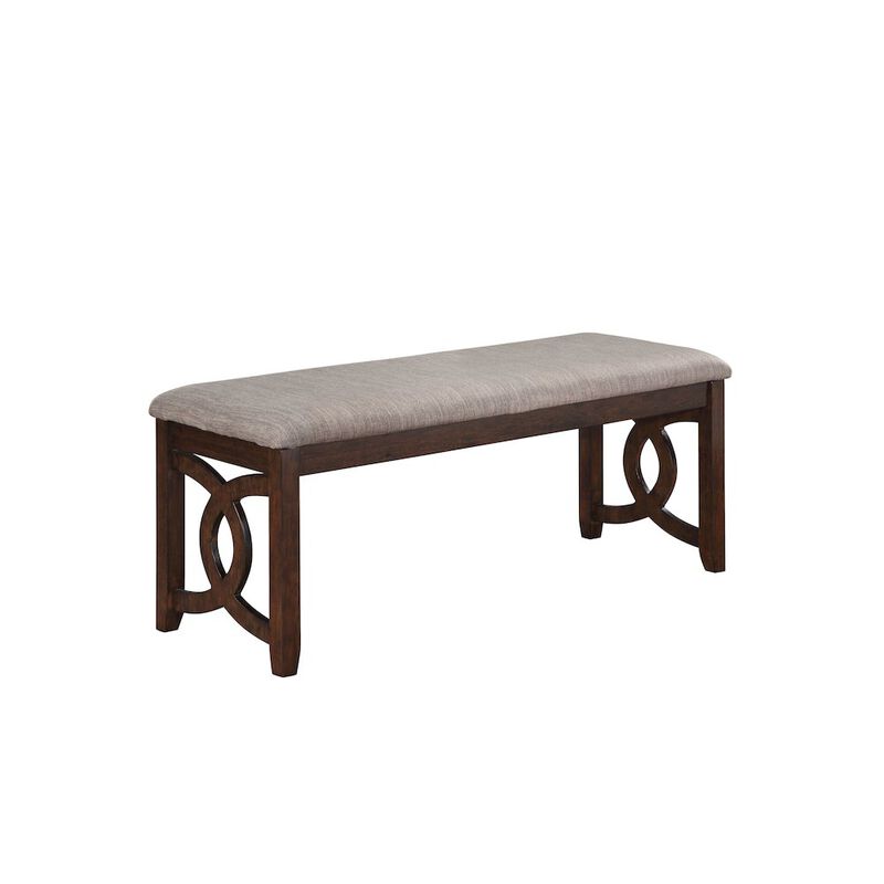 New Classic Furniture Furniture Gia 46 Solid Wood and Polyester Bench in Brown Cherry image number 0