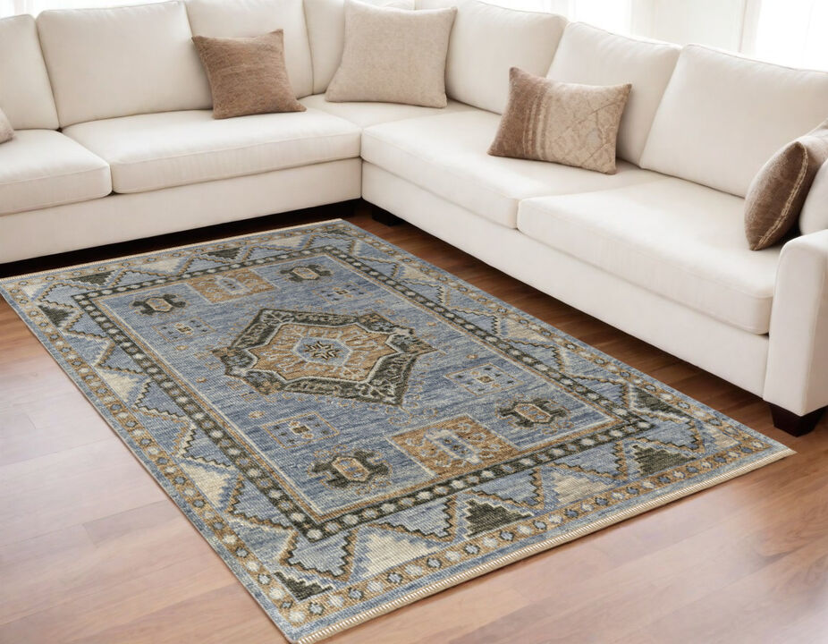 HomeRoots Wool Oriental Hand Knotted Area Rug With Fringe