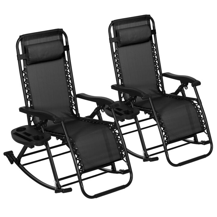 Hivvago 2-Pack Foldable Zero Gravity Rocking Chairs