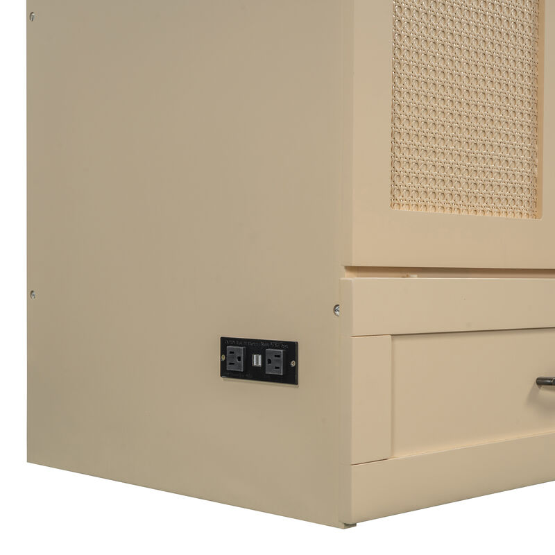 Merax Murphy Bed Cabinet with Drawers