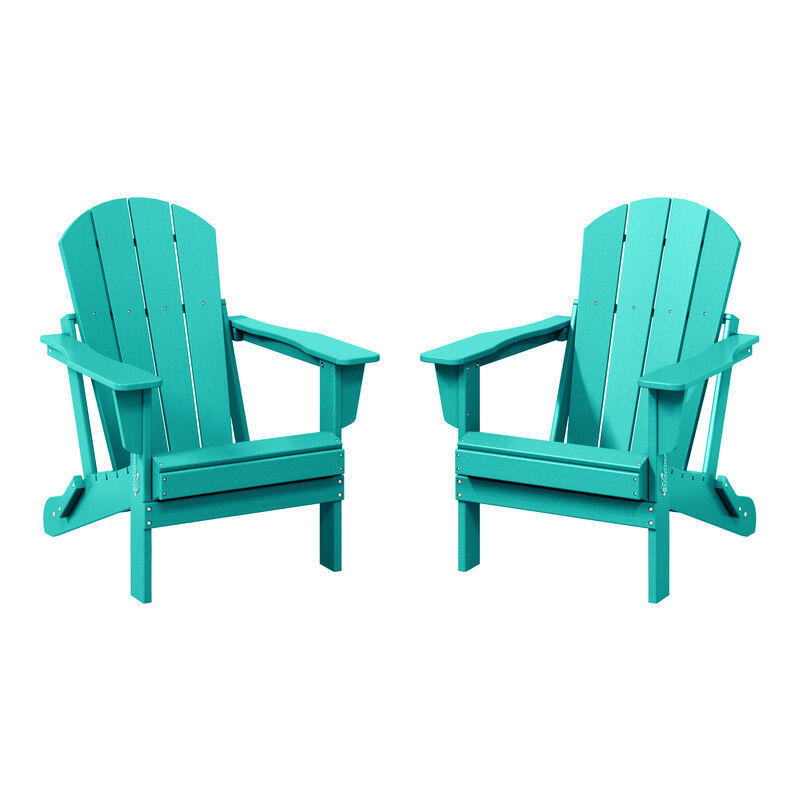 WestinTrends Westintrends 2 piece set outdoor folding Poly Adirondack chair