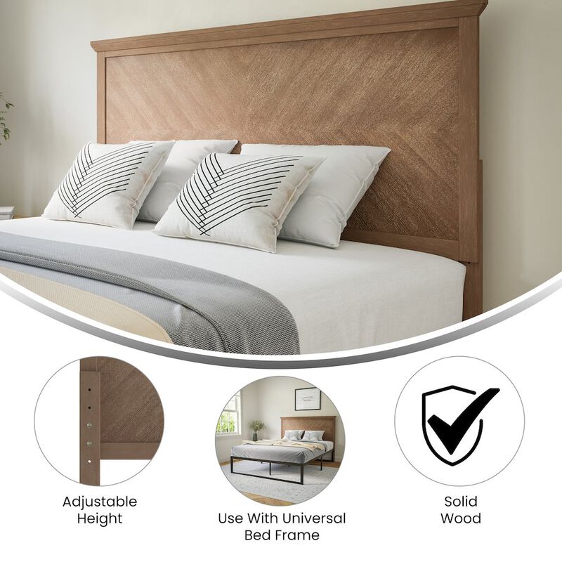 Flash Furniture Contemporary Queen Size Herringbone Pattern Headboard image number 7