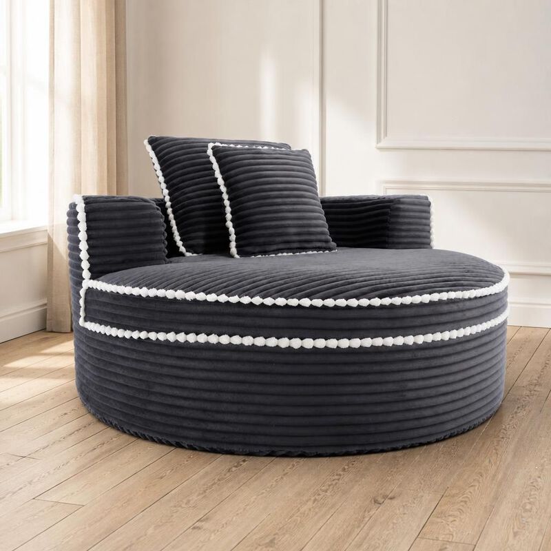 GOODSILO Round Multi-functional Memory Foam Convertible Sofa Bed Sectional Cloud Couch for Small Living Spaces, Apartments and Offices image number 3