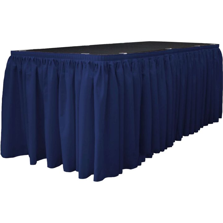 Polyester Table Skirt 17ft x 29in with 10 Clips for Wedding Party Decor
