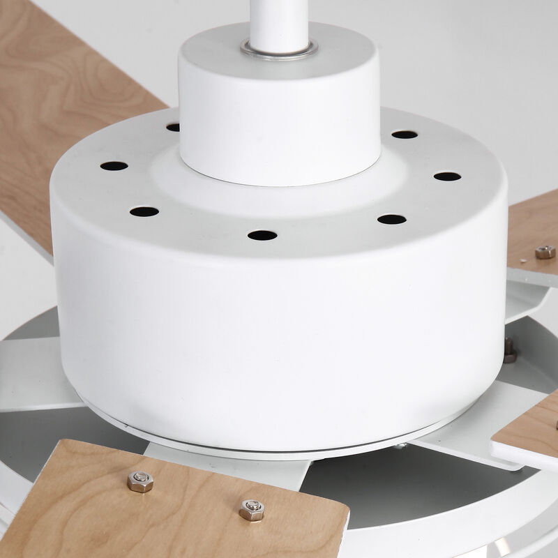 52 in. White Integrated LED Reversible Blades Ceiling Fan with Light and Remote