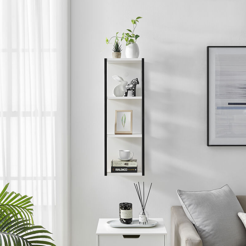 Recife Vertical Three-Tier Modern Shadow Box Cube Display Wall Shelf