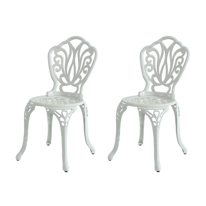 MONDAWE Special Pattern Cast Aluminum Bistro Chairs (Set of 2)