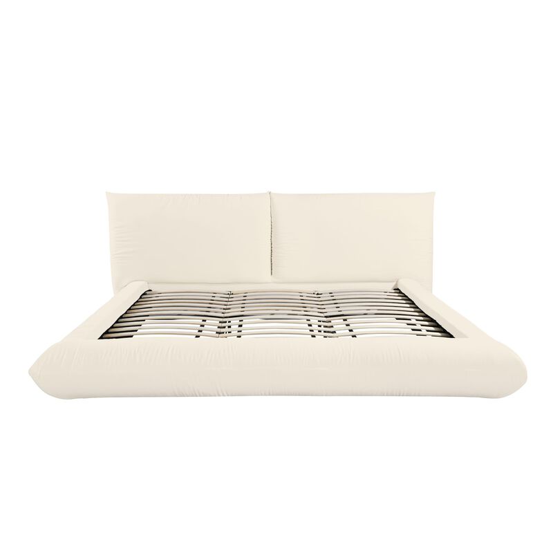 Romp Cream 100% Recycled Linen Bed image number 5